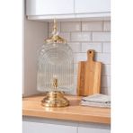 Elta Collection Lüks Cam Şerbetlik Musluklu Içecek Sebili Gold Ayaklı Cam Damacana Şerbet Sunumluk Parti ve Davet Sebili - Sarı - 4 lt