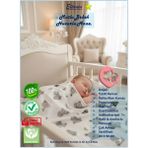 Eltanin %100 Pamuk Penye Raporlu Çok Amaçlı Çift Taraflı Bebek Battaniyesi - 90X90CM, Doğal Soft Özel Doku - Beyaz - Gri - Siyah - 0 - 5 Yaş