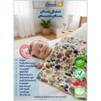 Eltanin %100 Pamuklu Premium Pazen Çift Taraflı Çok Amaçlı Bebek Battaniyesi - 90X80CM, Özel Soft Kumaş - Bej - Kahverengi - Yeşil - 0 - 5 Yaş