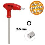 Eltos Allen Alyan 2 Uclu T Tipi Anahtar Altigen Koseli Somun Vida Sikma Sokme 2.5 Mm Eta025