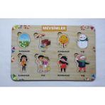 Elux Ahşap Bultak Mevsimler Puzzle Eğitici Oyuncak - Renkli
