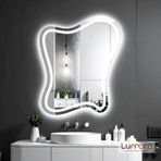 Elvenor Led'li Lazer Kumlamalı Lavabo & Banyo Aynası (Dokunmatik Sensörlü) beyaz ledli 90 x 72
