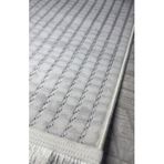 Elvey Home Krem Gri Bohem İskandinav Sisal Pamuk Taban Özel Kesim Kaymaz Salon Mutfak Oturma Odası Yolluk Halı KREM/GRİ 120 x 400