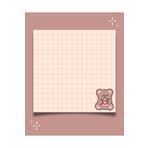 Elvina Paper Kareli Ayıcık Küp Not Kağıdı, 50 Yaprak, Memopad, To Do List, Bloknot, Planlayıcı, Notepad