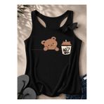 Elvino Ayıcık Baskılı Oversize Yüzücü Kadın Atlet Tshirt