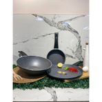 Elvira Granit Wok-Krep-Tava Set-Gri