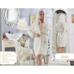 Elvira Home Elvira Sara Lüks Fransız Dantelli Balayı Bornozu - Krem - Standart
