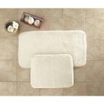Elvira Home Kaymaz Taban 2'li Vizon Yıkanabilir Peluş Banyo Paspası, Banyo Halısı, Klozet Takımı - Krem - 60 x 100 cm