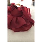 Elwirababyboutiqe bordo omuz fiyonk detaylı kabarık elbise