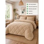 Ely Parker Battal Boy Yorgan, Renkli, Wellsoft, Peluş Yumuşak, Çift Taraflı, 215X235 (220X240) Bej - 215 x 235 cm