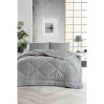 Ely Parker Battal Boy Yorgan, Renkli, Wellsoft, Peluş Yumuşak, Çift Taraflı, 215X235 (220X240) Gri - 215 x 235 cm