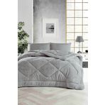 ELY PARKER Battal Boy Yorgan, Renkli, Wellsoft, Peluş Yumuşak, Çift Taraflı, 215x235 (220x240) Gri