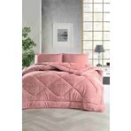 ELY PARKER Battal Boy Yorgan, Renkli, Wellsoft, Peluş Yumuşak, Çift Taraflı, 215x235 (220x240) Pembe
