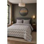 Ely Parker Çift Kişilik Pike Çift Taraflı Kapitone Pike ve Yatak Örtüsü Takımı – 200X230 cm Desenli (Çarşafsız) - Gri