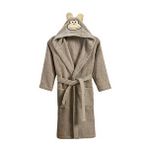 ELY PARKER Çocuk Bornozu, Pamuklu, Kapüşonlu, Erkek Çocuk, Maymun, Kahverengi (3-4 Yaş)