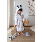 ELY PARKER Kapüşonlu Çocuk Bornoz Pamuklu Kız-erkek Bebek Çocuk Bornozu Hayvan Panda Beyaz-siyah