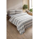 Ely Parker Kolay Ütü 160X200 Çift Kişilik Nevresim Takımı Lastikli Çarşaf Yorgan Kılıfı Yastık Kılıfı) Bej Desenli - 160 x 200 cm