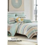 Ely Parker Kolay Ütülenebilir Çift Yönlü Yorgan Kılıfı-Çift Kişilik Yatak (200X220) Antrasit-Yeşil - Antrasit - Yeşil - 195 x 215 cm