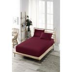 Ely Parker Lastikli Çarşaf Takımı Pamuklu Yastık Kılıflı (Nevresim Kumaşı) Bordo - 90 x 190