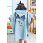 Ely Parker Panço Çocuk Bornoz Kapşonlu (3-8 Yaş) İç-Dış Yüzey Pamuklu Bebek Erkek Superhero Süper Kahraman - 2 - 8 Yaş - İndigo