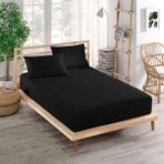 ELY PARKER Renkli Alez Siyah-Kapitoneli Fitted-Mikrofiber-Yanı Çarşaflı-Çift Kişilik-Tek Kişilik-Bebek Alezi-Su-Yatak Koruyucu 140x190, Ely Parker, 140 X 190