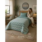 Ely Parker Tek Kişilik Pike Çift Taraflı Kapitone Pike ve Yatak Örtüsü Takımı – 160X230 cm Desenli (Çarşafsız) - Yeşil