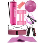 Elya Pilates 10 Parçalı Pilates Ve Fitness Seti – Pilates Minderi, Dambıl, Squat Band Ve Daha Fazlası! KHY-0003