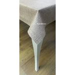 Elyaf astarlı kırçıllı kumaş görünümlü desen kaymaz pvc muşamba masa örtüsü Kahverengi 140 x 240