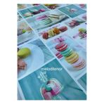 Elyaf astarlı makaron biküvi desen kaymaz silinebilir pvc muşamba masa örtüsü Çok Renkli 140 x 240