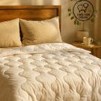 Elyaf Sepeti %100 Merinos Kuzu Yünü Dolgulu Tek Kişilik Yün Yorgan, 155x215 cm - 155 x 215 cm - 010 - Beyaz