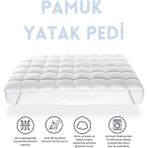 Elyaf Sepeti %100 Pamuk Dolgulu Dört Köşesi Lastikli Pamuk Kılıflı Yatak Pedi & Şilte Uyku Pedi - 200 x 200 cm
