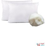 Elyaf Sepeti 4 Adet Doğal El Dikişi 50 x 70 cm Organik Yün Yastık - Beyaz