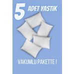 Elyaf Sepeti 5 Adet Yastık 50x70 Antialerjik Boncuk Silikon Yastık - 5li