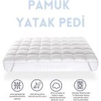 Elyaf Sepeti Dört Köşesi Lastikli Yıkanabilir Pamuk Kılıf Pamuk Dolgulu Yatak Koruyucu Yatak Pedi - 90 x 190 cm - Beyaz