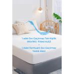 Elyaf Sepeti Fitted Tek Kişilik Su Sıvı Geçirmez Yatak Koruyucu Alez ÇARŞAF(90X190) +1 Adet Yastık Alezi - 90 x 190 cm - Beyaz