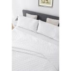 Elyaf Sepeti Tek Kişilik Beyaz Kapitone Desenli 1200 gr Yazlık Pike Beyaz Otel Pikesi 160 X 230 cm
