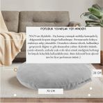 Elyaf Sepeti Yuvarlak Yer Minderi Kalorifer Önü Minder Dekor Minder 70X70 - Açık Gri