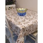 Elyaflı Pvc Muşamba - Desenli Silinebilir Masa Örtüsü - Kahve - 140 x 200 cm