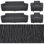 Elyar Home Jakarlı düz desen 3 3 1 1 lastikli koltuk örtüsü takımı kanepe çekyat örtüsü koltuk kılıfı - 180 x 230 cm - Antrasit