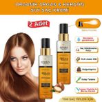 Elysian Essence Organik Argan & Keratin Sıvı Saç Kremi 2'li Set – Durulanmayan Bakım Spreyi 150 ml
