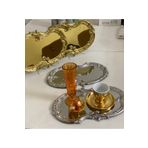 Elzemm store 2 Gold 2 Gümüş Renk Işlemeli Dantel Desen Artnova Servis Ve Sunum Tepsisi