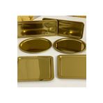 Elzemm store 3 Farklı Model 6 Lı Gold Sunum Tepsisi Kare Yuvarlak Ve Dikdörtgen Lüx Sunum
