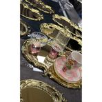 Elzemm store ÇELİK GOLD RENK 6 ADET ARTNOVA MODEL DANTEL SUNUM TEPSİSİ
