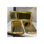 Elzemm store PARLAK GOLD 6 ADET DİKDÖRTGEN KULPLU MODEL SERVİS VE SUNUM TEPSİSİ
