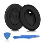 ELZO Sony WH-1000XM4 (WH1000XM4) için Profesyonel Yedek Kulak Yastığı, Kulak Üstü Kulaklıklar, Yumuşak Protein Deri Kulak Pedleri, Gürültü Yalıtımı, Bellek Köpüğü, Ek Kalınlık (Siyah)