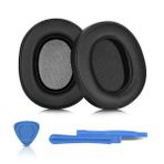 ELZO Sony WH-1000XM5 (WH1000XM5), Kulak Üstü Kulaklıklar, Yumuşak Protein Deri Kulak Pedleri, Gürültü Yalıtımı, Bellek Köpüğü, Ek Kalınlık (Siyah) için Profesyonel Yedek Kulaklık Yastıkları