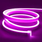 Ema Dükkan 12V 5 Metre Mor Neon Led Şerit Işık | Prize Tak Çalıştır | Anahtarlı Fişli 1.5M Kablo | Esnek Silikonlu Led