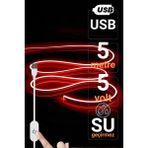 Ema Dükkan 5V USB Neon LED Şerit 5 Metre Kırmızı | Silikonlu Su Geçirmez Esnek Aydınlatma