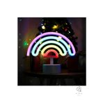 Ema Dükkan Gökkuşağı Neon Led Işıklı Usb'li Gece Lambası Pilli Neon Led Işıklı Masa Lamba Dekoratif Aydınlatma