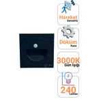 Ema Dükkan Sensörlü Koridor Merdiven Aydınlatma 3W 3000K Döküm Kasa IP44 240 Lümen 220V